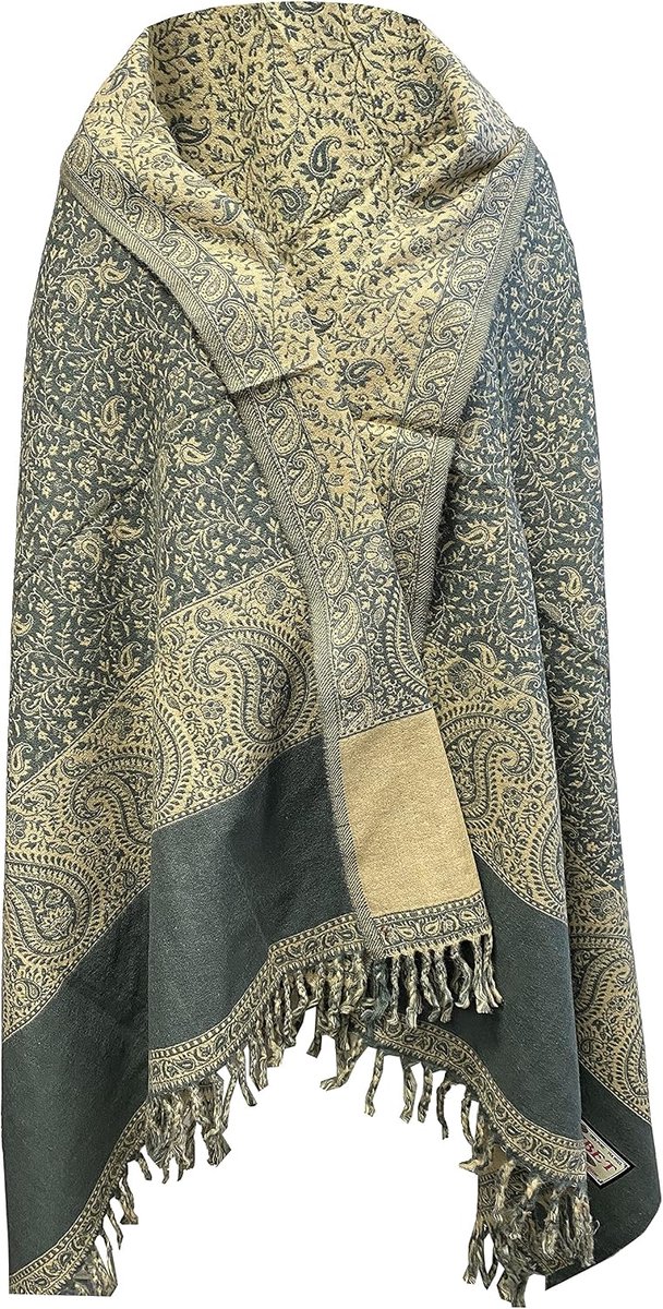 SCHaal WRAP PURE YAK WOL DECORATIE WOL DEK UNISEX OVERSIZED DUBBELE ZIJDEN LUXUEUZE CADEAU, L