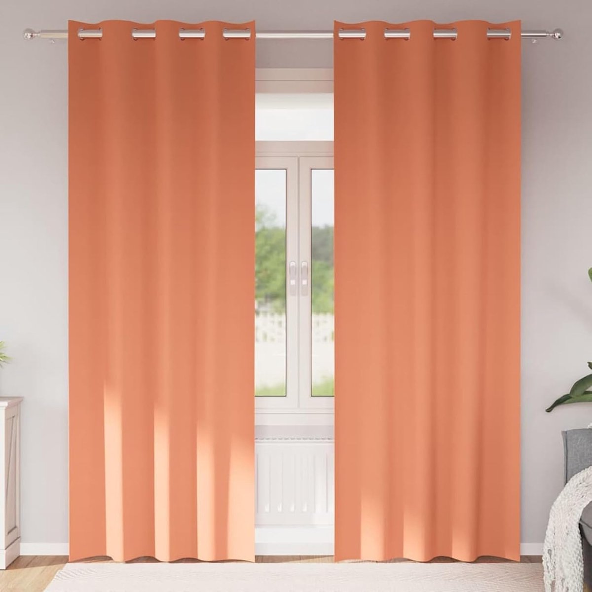 Gordijnen met gordijnen, 2 stuks, terracotta, 260 x 140 cm, polyester, inkijkbescherming, zonwering voor ramen, deuren, slaapkamer, woonkamer
