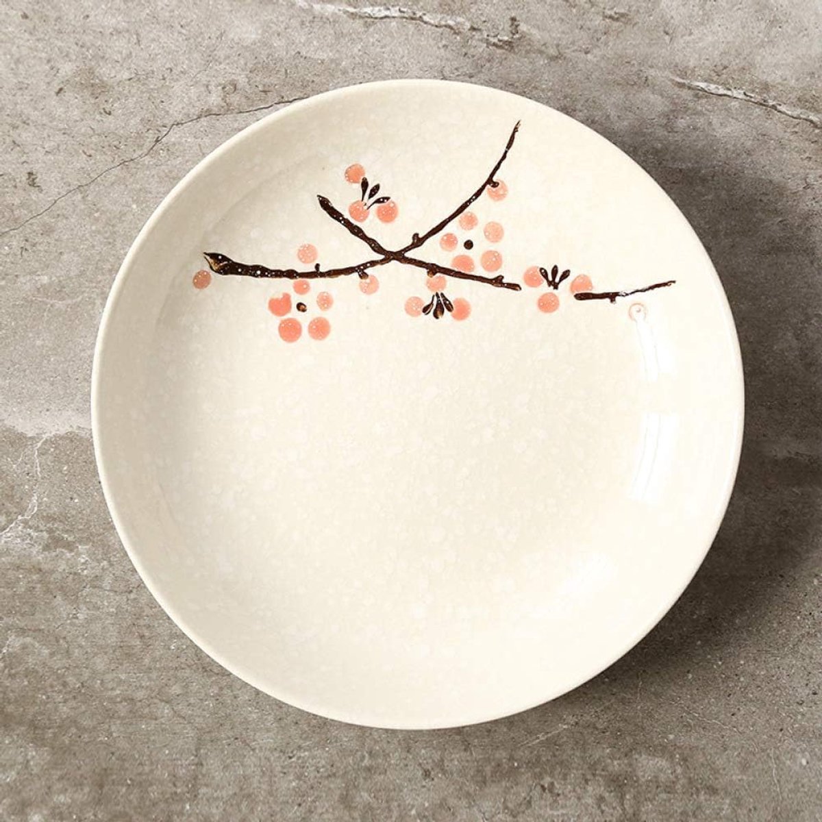 A Porseleinen Plaat 8 Inch Japanse Pruim Blossom Handgeschilderd Diner Plaat Ronde Plaat Servies Huishoudelijke Dessert Soep Schotel Rijstplaat