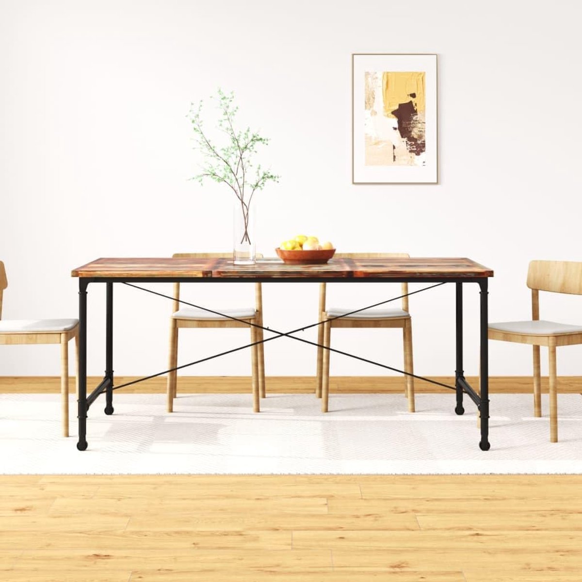 Eettafel, oud hout, massief, keukentafel, eetkamertafel voor keuken, 180 cm