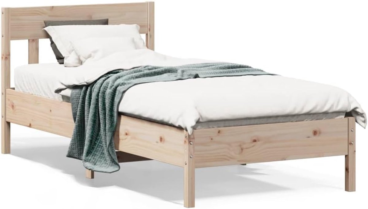 Grenenhout met lattenbodem rustieke uitstraling Naturel 90x190 cm