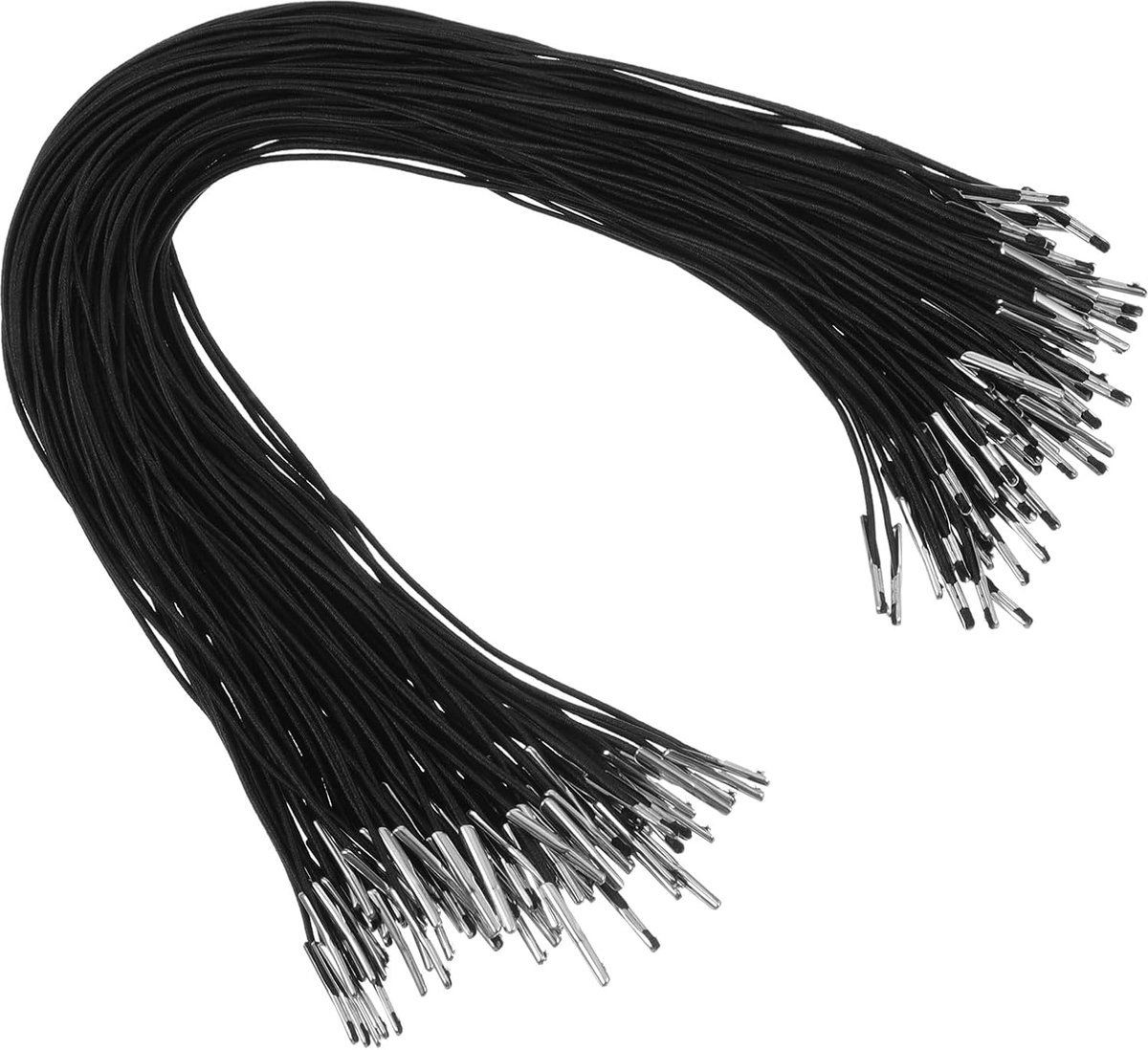 Elastische koorden met metalen uiteinden, 29,9 cm masker lanyard elastische string extender riem zachte stretch band hoed extender voor masker maken doe-het-zelf ambachten feest