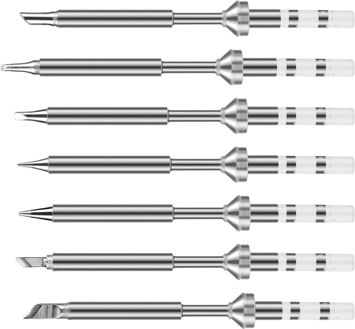 Punten van roestvrij staal, vervangen de Ts100-soldeerbout, draagbare outdoor soldeerboutset, mini-digitale soldeerbout vervanging (7 stuks)