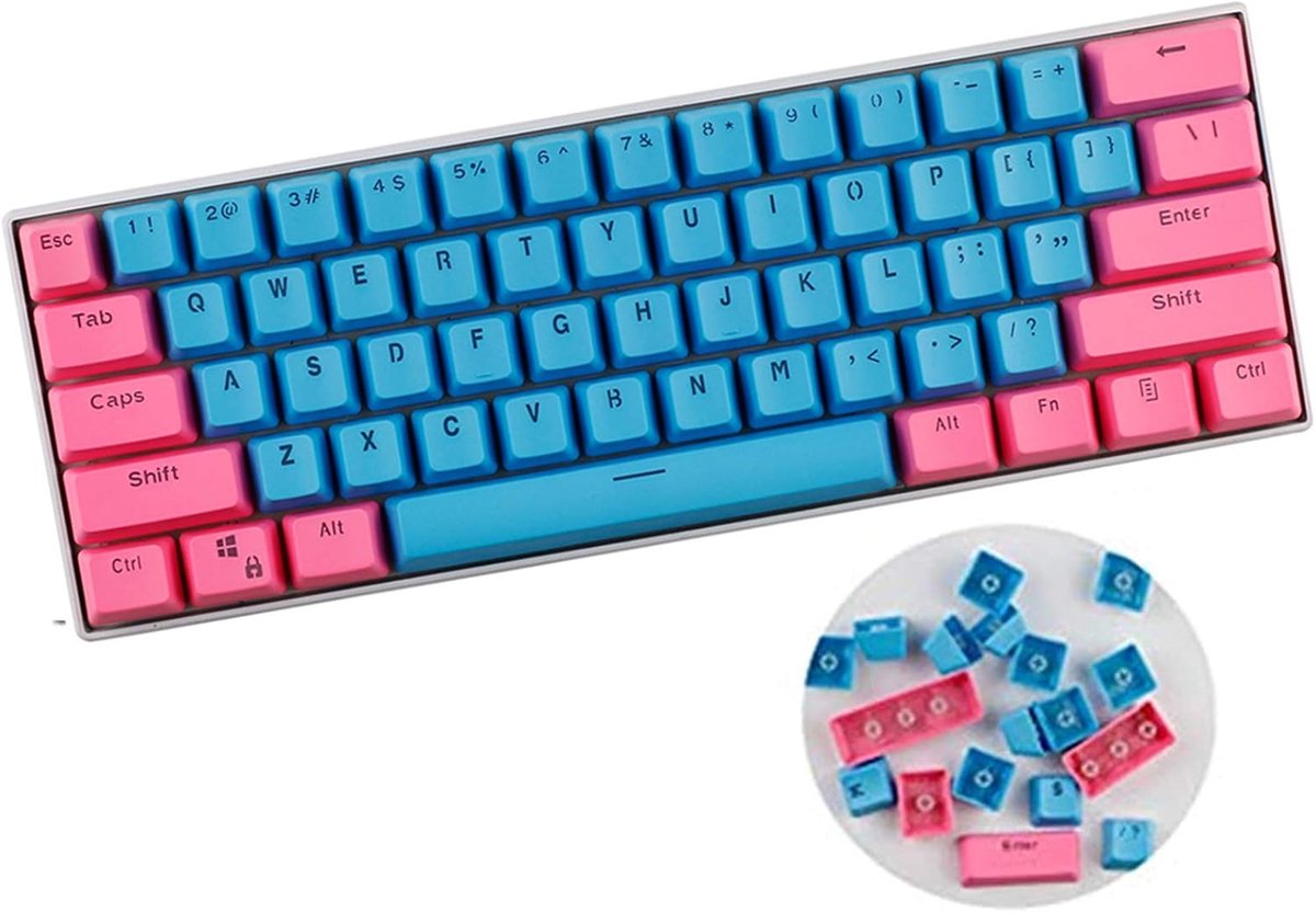 Sunzit 61 Keycaps Backlight Tweekleurig mechanisch toetsenbord PBT Keycap voor GH60 / RK61 / ALT61 / Annie/Keyboard Poker Keys