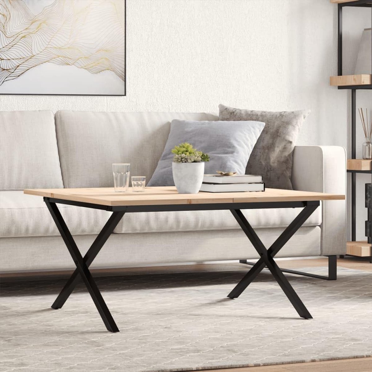Grenenhout X frame model 90x90x45 cm