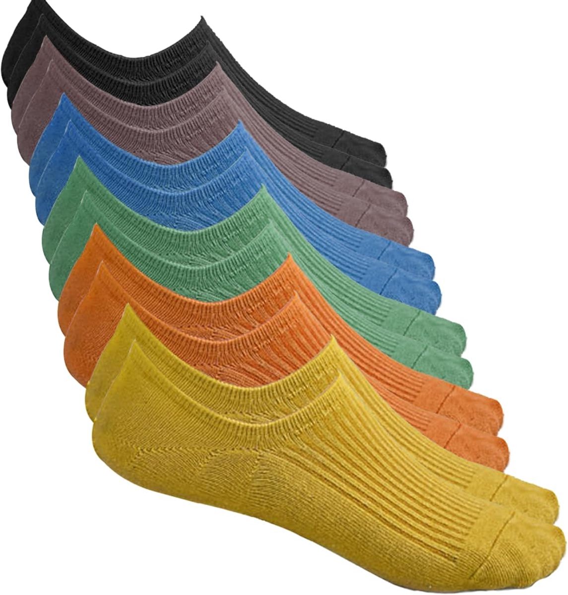Sokken voor mannen en vrouwen, korte sokken, antislip, ademend, van katoen, voor platte mocassins, sneakers, 6 paar