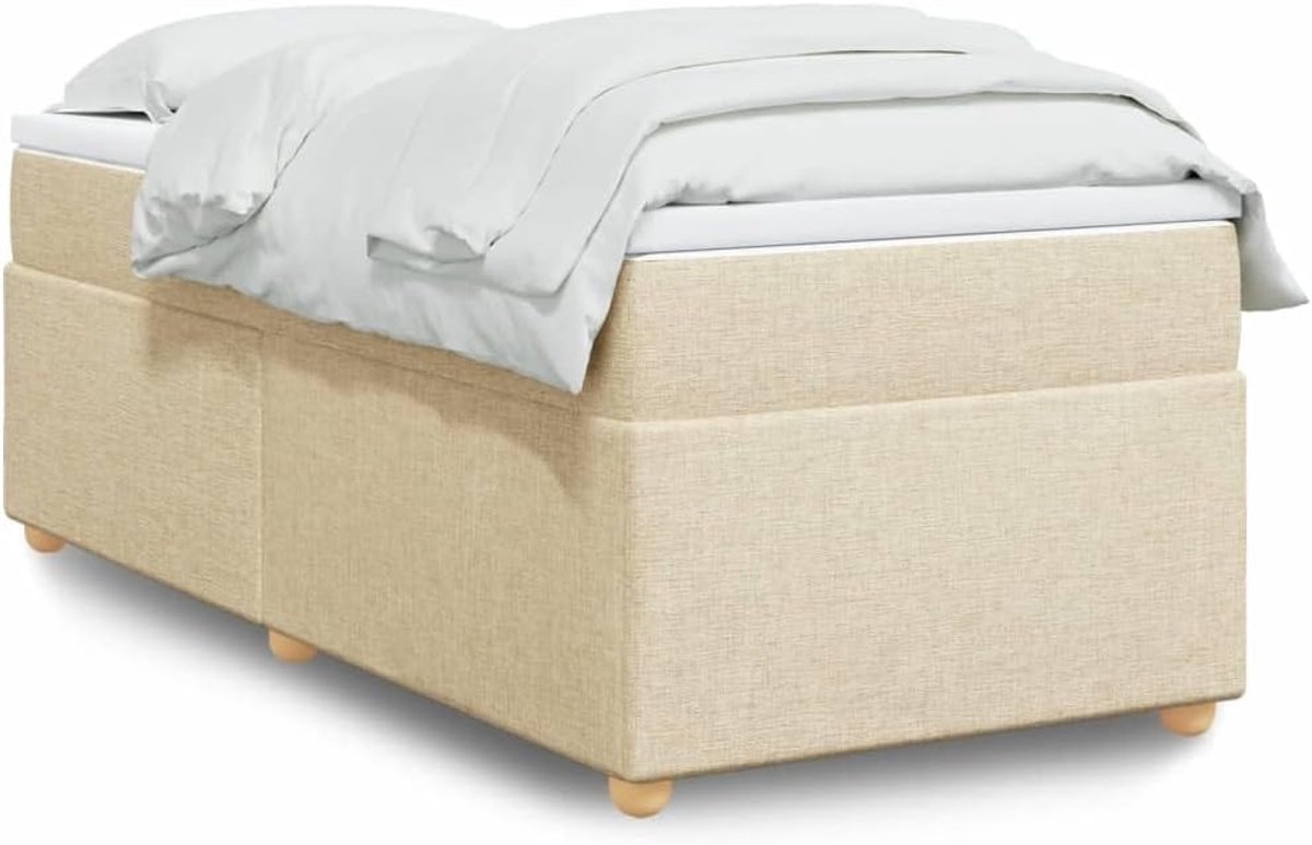 polyesterweefsel pocketveringmatras boxspringbed crème 80x200 cm