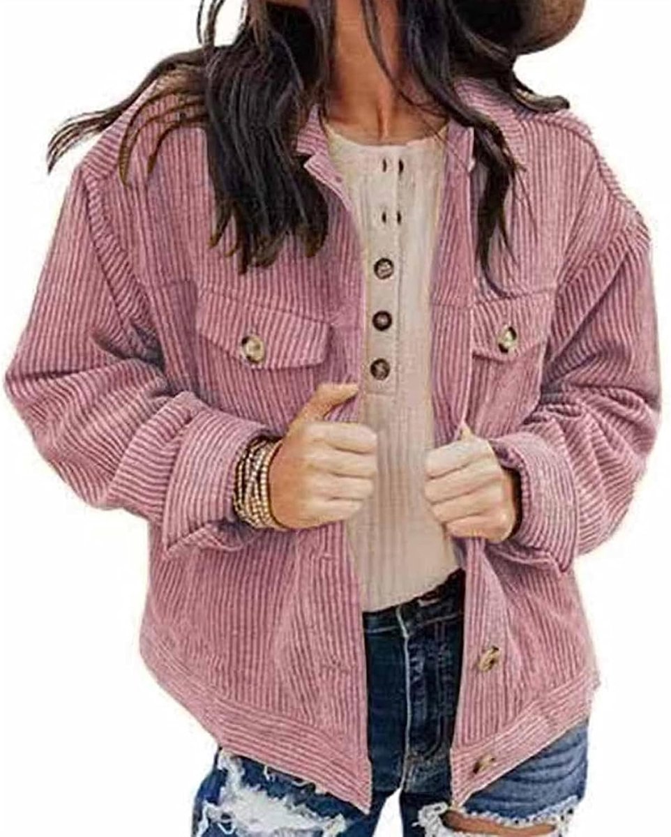 Kort Corduroy Jack Corduroy Vintage Kort Jack Lange Mouwen Uitloper Winter Lente Herfst top Uitloper Mode Lang