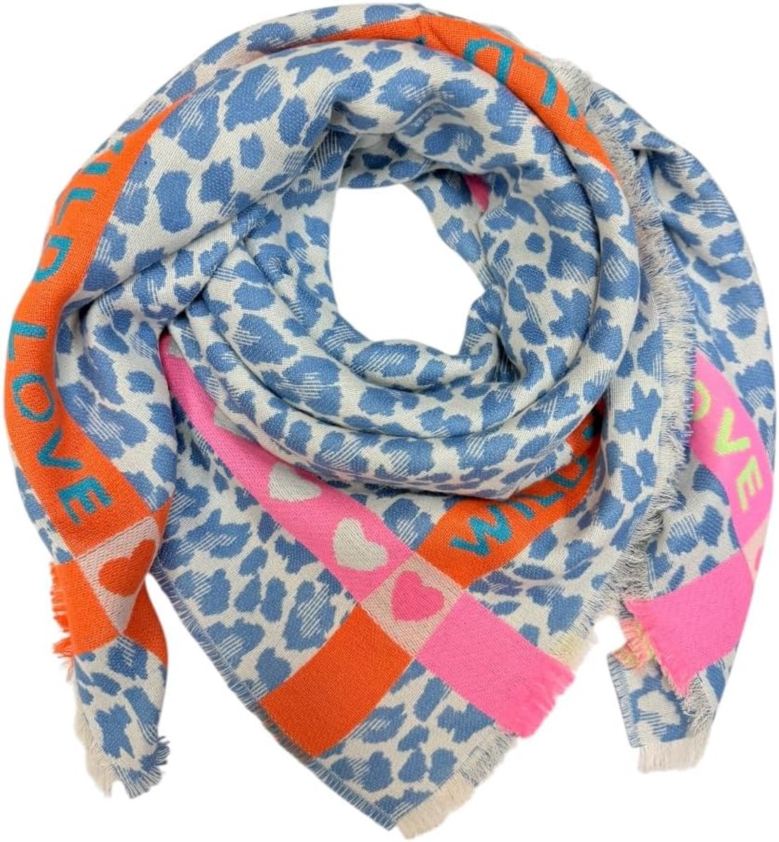 Vierkante sjaal luipaardpatroon wol 108x108cm