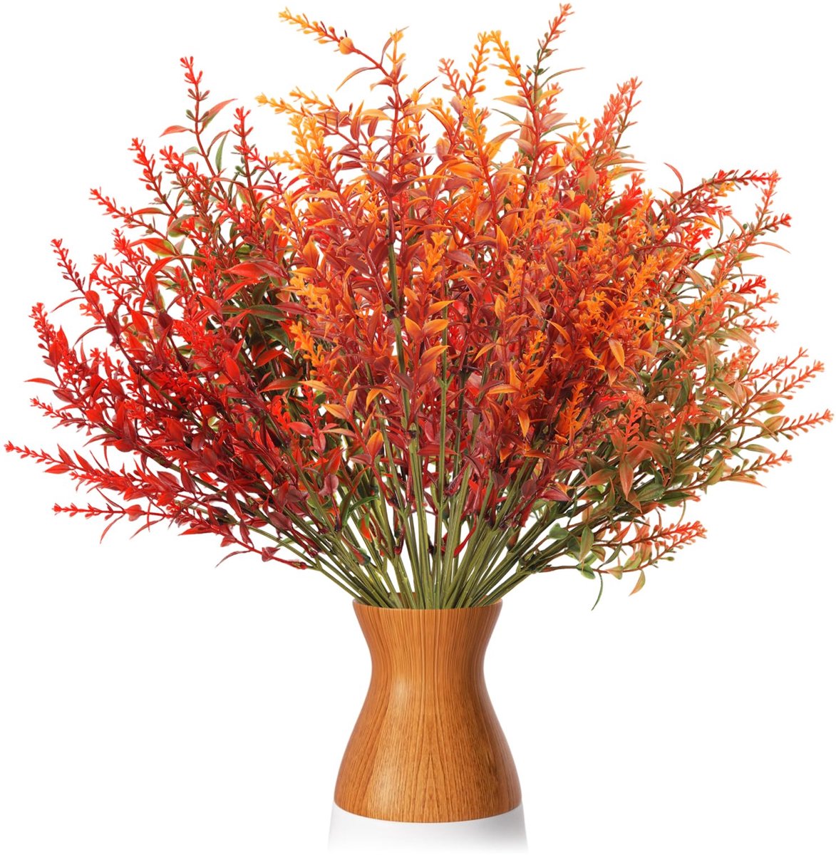 Famanu 8 bundels kunstherfstbloemen, herfstdecoratie, kunstboeket, kunstbloemen, balkonplanten, herfstdecoratie voor binnen en buiten, tafel, balkonbak wit