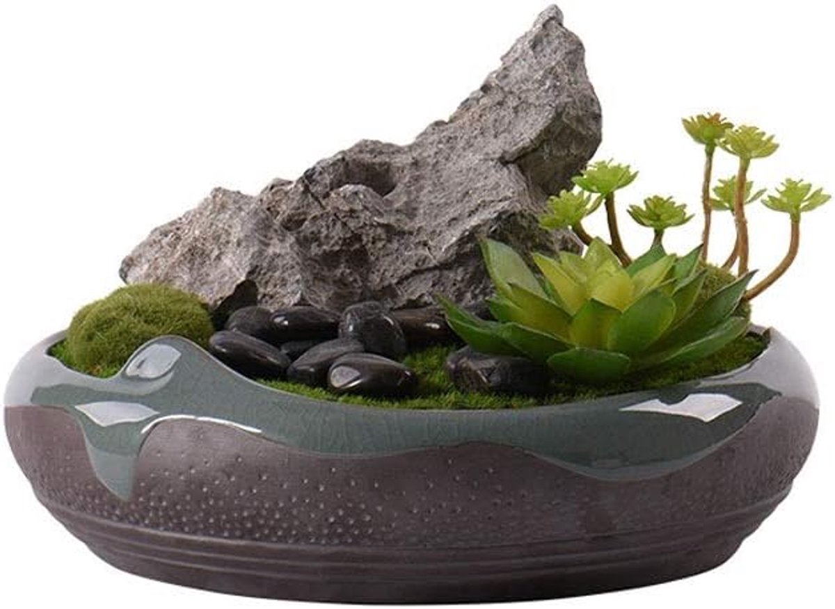 Kunstmatige Bonsai Vetplant Potten, Bureau Weergave Fake Plant Pot Ornamenten for thuis, kantoor Decoration Kunstplant (Color: )