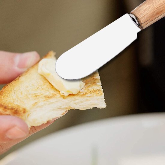 Spatels van roestvrij staal met houten handvat voor het bakken en decoreren van taarten — afbeelding 2
