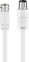 Goobay SAT/antenne-adapterkabel 1,5 m, F-stekker naar coax-bus, dubbel afgeschermd, vernikkelde contacten, CCS-ader 0,5 mm
