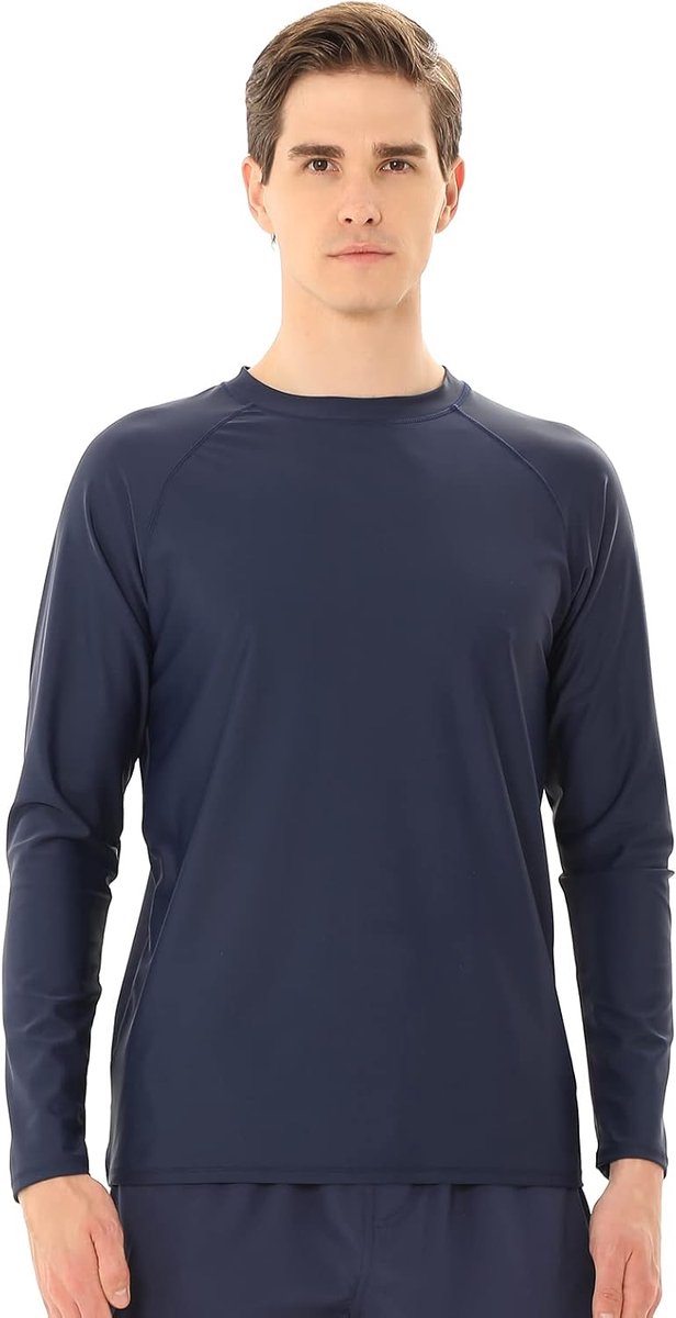 T-shirt voor heren met lange mouwen Rashguard UPF 50+ badpak tops sport T-shirt sneldrogend