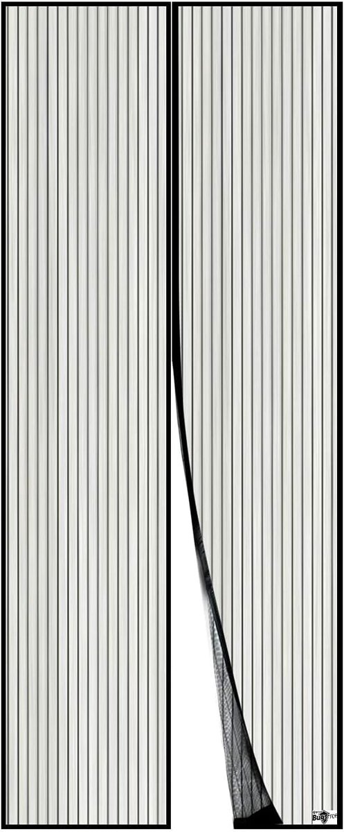 Vliegengaas met magneten voor fijne netdeuren, volledig magnetisch, sluit vanzelf – niet in te korten, zwart of wit (140 x 240 cm)