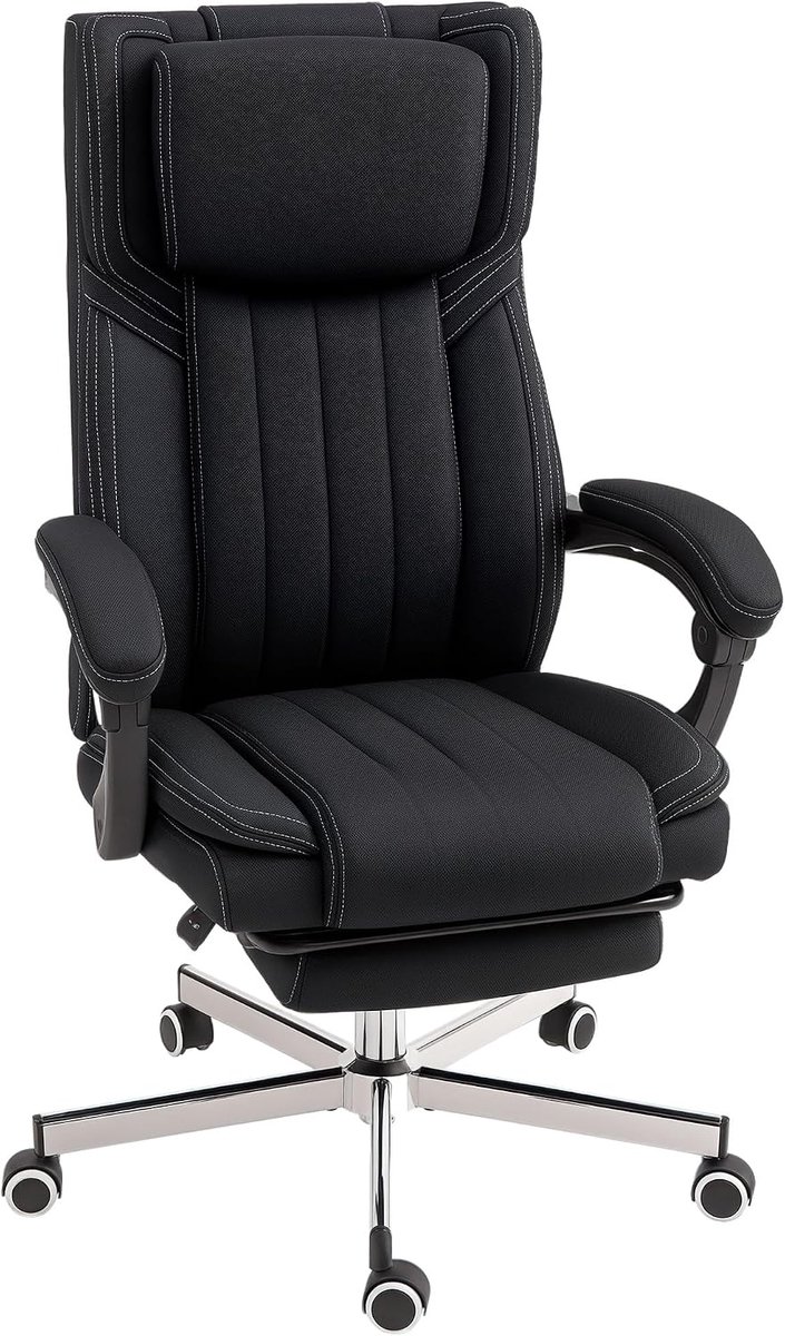 Bureaustoel met kantelbare rugleuning 65x61x105-113cm Zwart