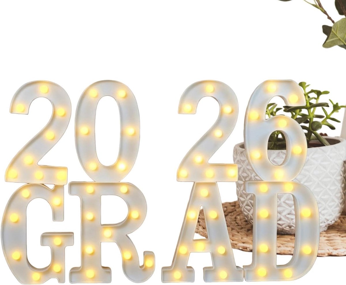 Decoratie 2026 Verlichte Letters Tafelstukken