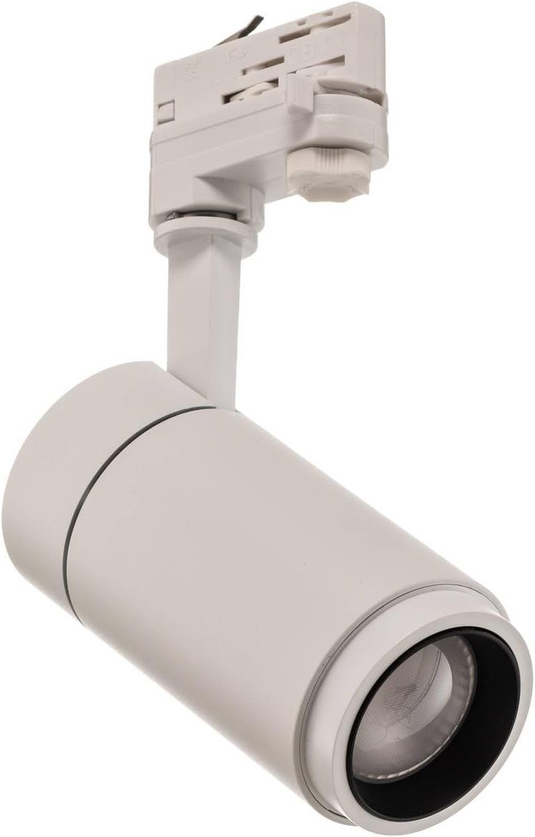 LED railverlichting Nanna in Wit uit aluminium o.a. voor werkkamer/kantoor, inclusief lichtbron - railsysteem 3-fase-rail