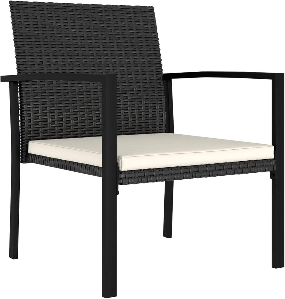 4 stuks tuin-eetstoelen weerbestendig tuinstoel rotan balkonstoelen terrasstoelen poly rotan zwart
