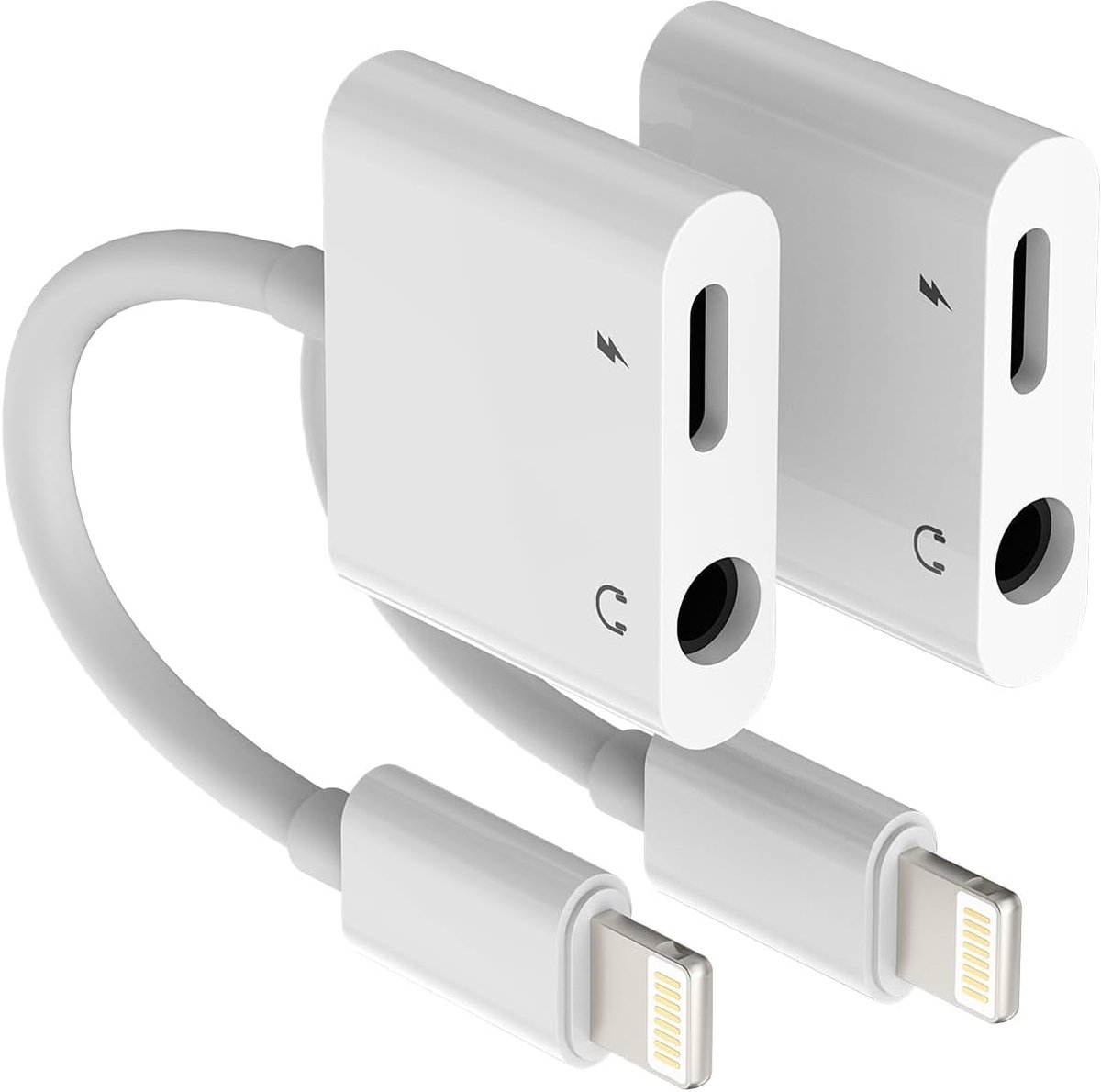 Adapter Lightning naar 3,5 mm hoofdtelefoon (2 stuks) voor iPhone iPad Aux kabel accessoires voor Apple audiokabel koptelefoon autoradio oplader splitter kabel hoofdtelefoon verlenging adapter ip-3.5