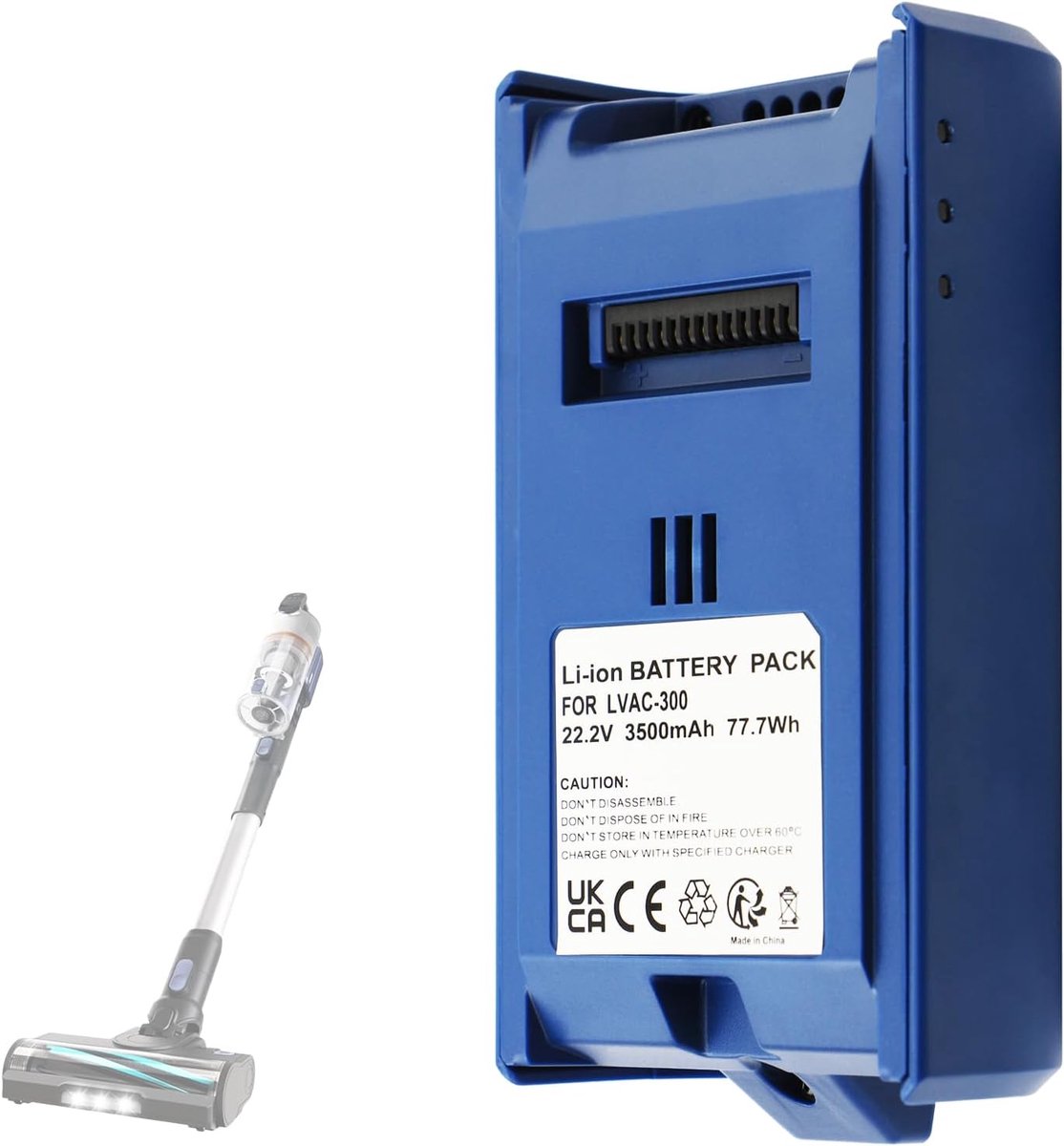 Accu met 3500 mAh, vervanging voor LEVOIT LVAC-300 Li-ION 21,6 V voor robotstofzuiger