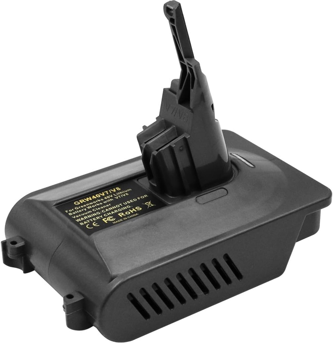 Accu-adapter voor GreenWorks 40 V accu, omgebouwd als vervanging voor Dyson V7V8 accu, werkt voor Dyson V7V8-serie stofzuiger veegmachine (alleen adapter)