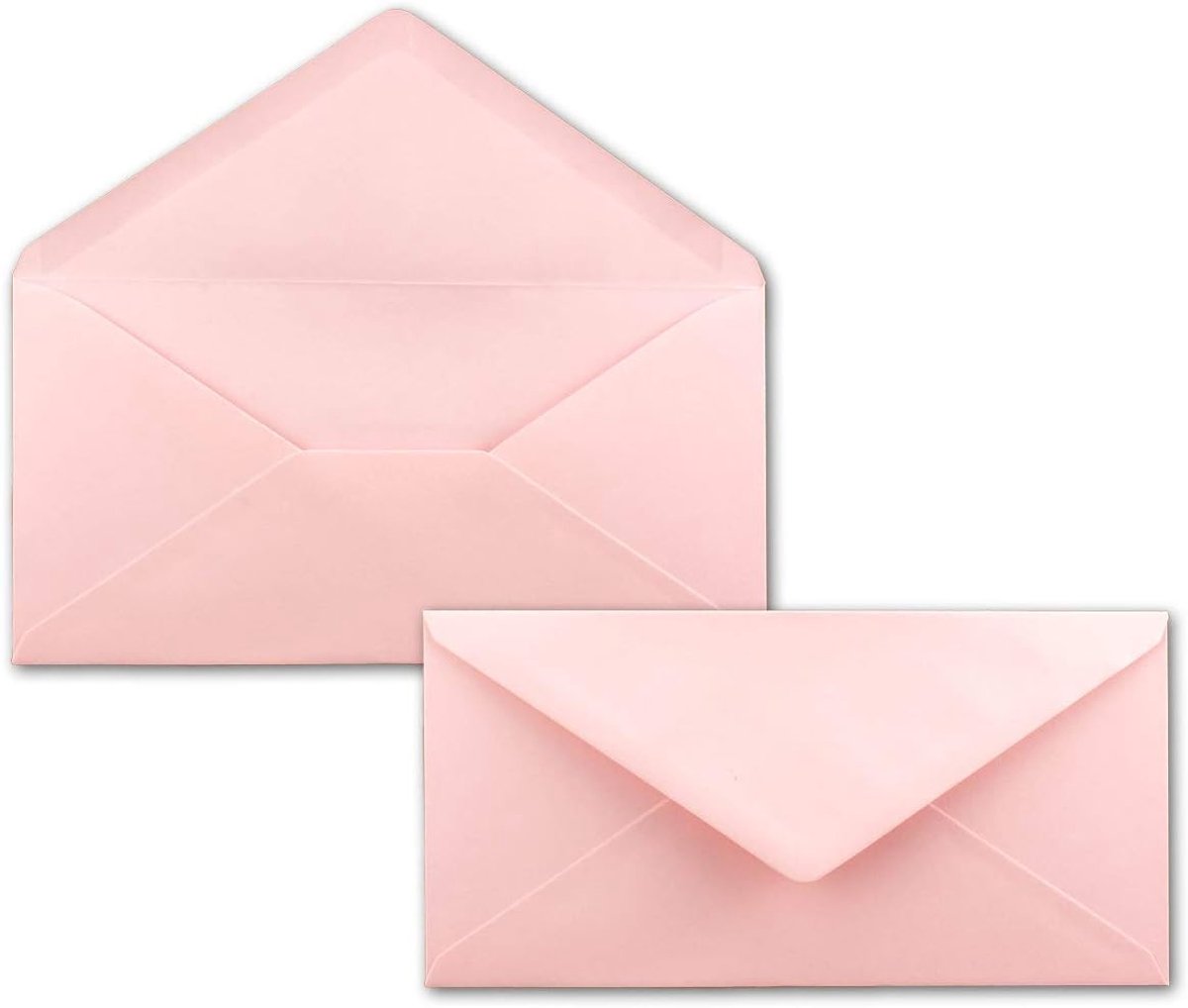 25 briefenveloppen roze DIN Lang - 110 x 220 mm (11 x 22 cm) - nassklebung zonder venster - ideaal voor uitnodigingskaarten - Serie FarbenFroh