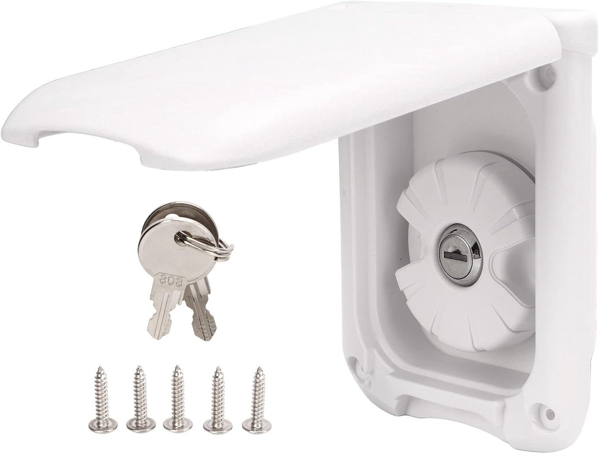 Gravity Water Filler Inlaat 3.55in/90mm Vierkante Lekvrije Water Filler Cap Poort met 2 Sleutels, Zoet Water Vulluik Inlaat voor RV Caravan Campers
