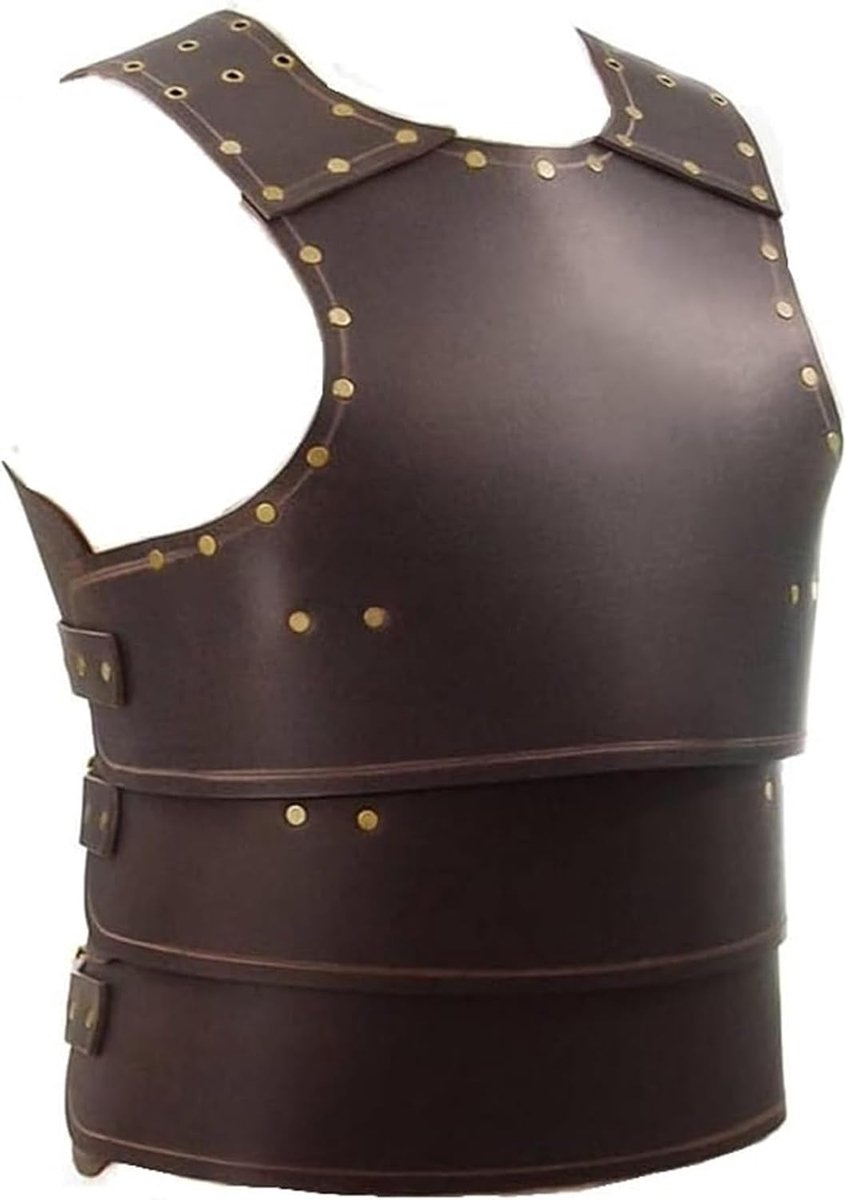 Borstplaat En Achterplaat Lederen Armor Set Medium Bruin