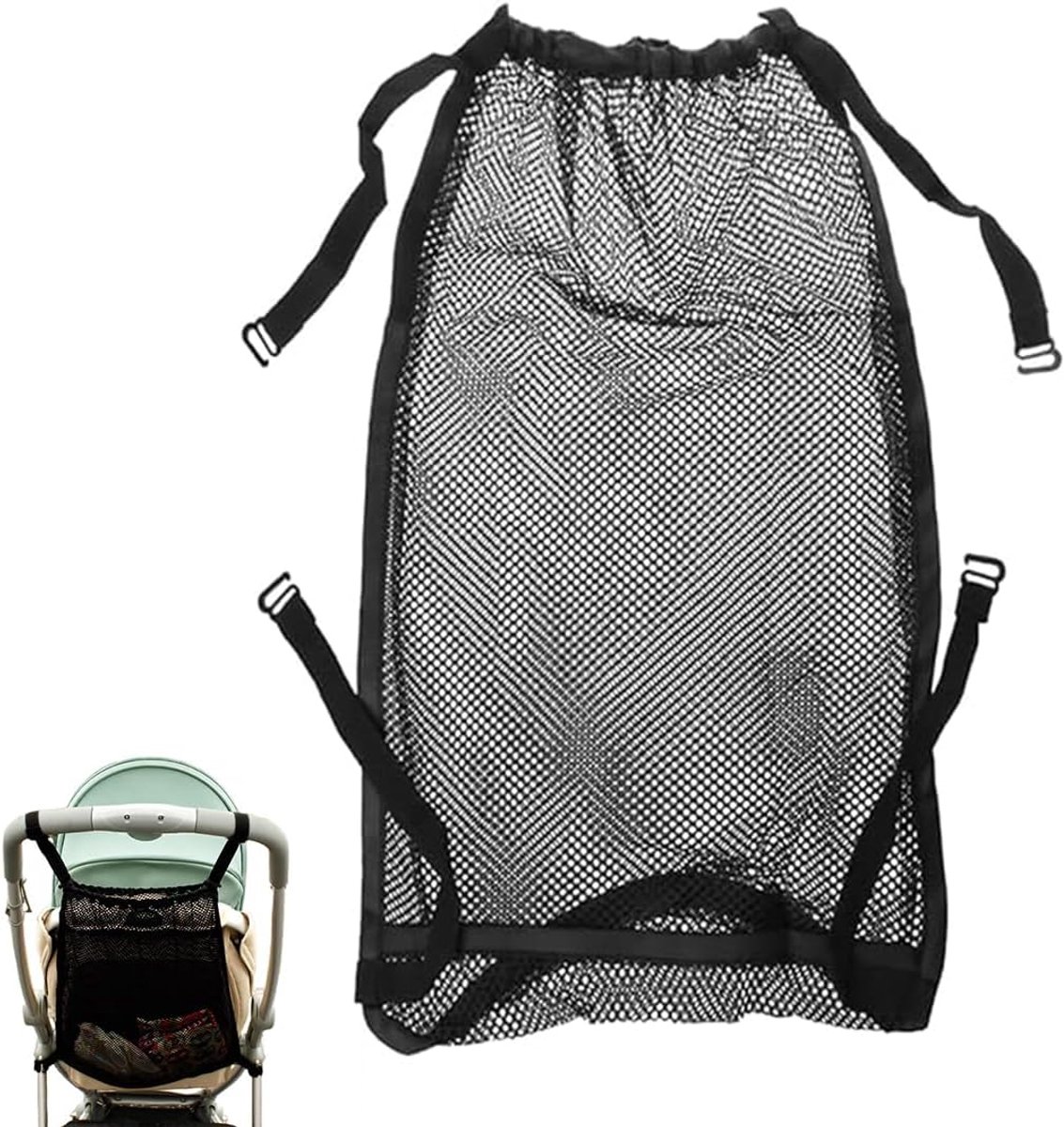 Boodschappennet voor kinderwagen en kinderwagen, 1 stuk