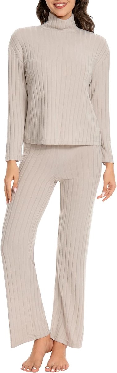 Pyjama dames pyjama set lange mouwen bovendeel lang tweedelige nachtkleding onderste deel winter nachtkleding loungewear sleepwear shirt en broek huispak vrijetijdspak D10