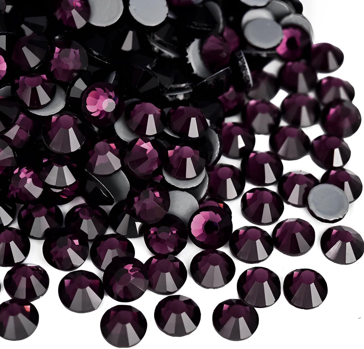 Hotfix Steentjes Bulk - Glazen Strass Edelstenen voor Stof, Kleding, Ambachten & Bedazzling 4,0 mm (ss16, 1440 stuks, Amethyst)