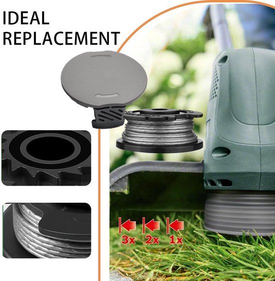 2 stuks spoeldeksel, dop, grastrimmer, kunststof, duurzaam, grastrimmer, kunststof, duurzame spoelkap, compatibel met Bosch EasyGrassCut F016F05320 — afbeelding 3