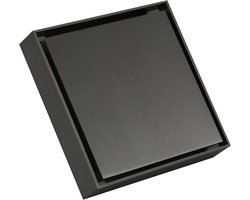 Doucheafvoer 10 x 10 cm, 2-in-1 omkeerbare verborgen vierkante vloerafvoer met tegelinvoegrooster haarvanger, SUS doucheafvoer voor badkamer toilet balkon hotel