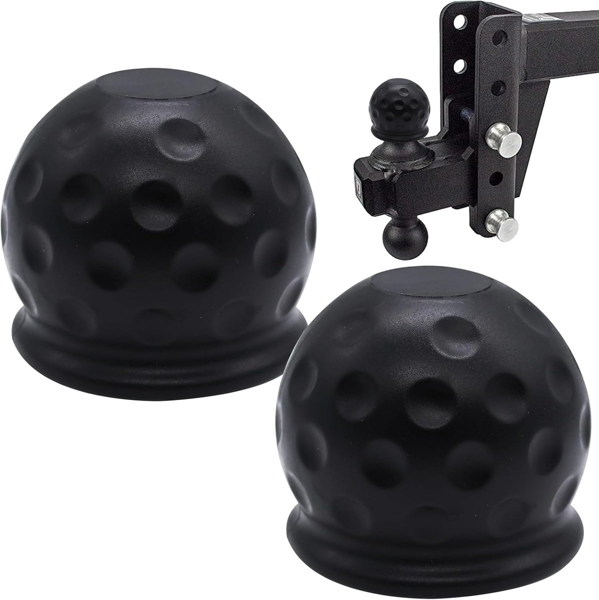 2 stuks Beschermdop voor trekhaak, universele beschermkappen, rubberen trekhaakafdekking Ø 50 mm voor aanhanger, auto, vrachtwagen, RV, zwart