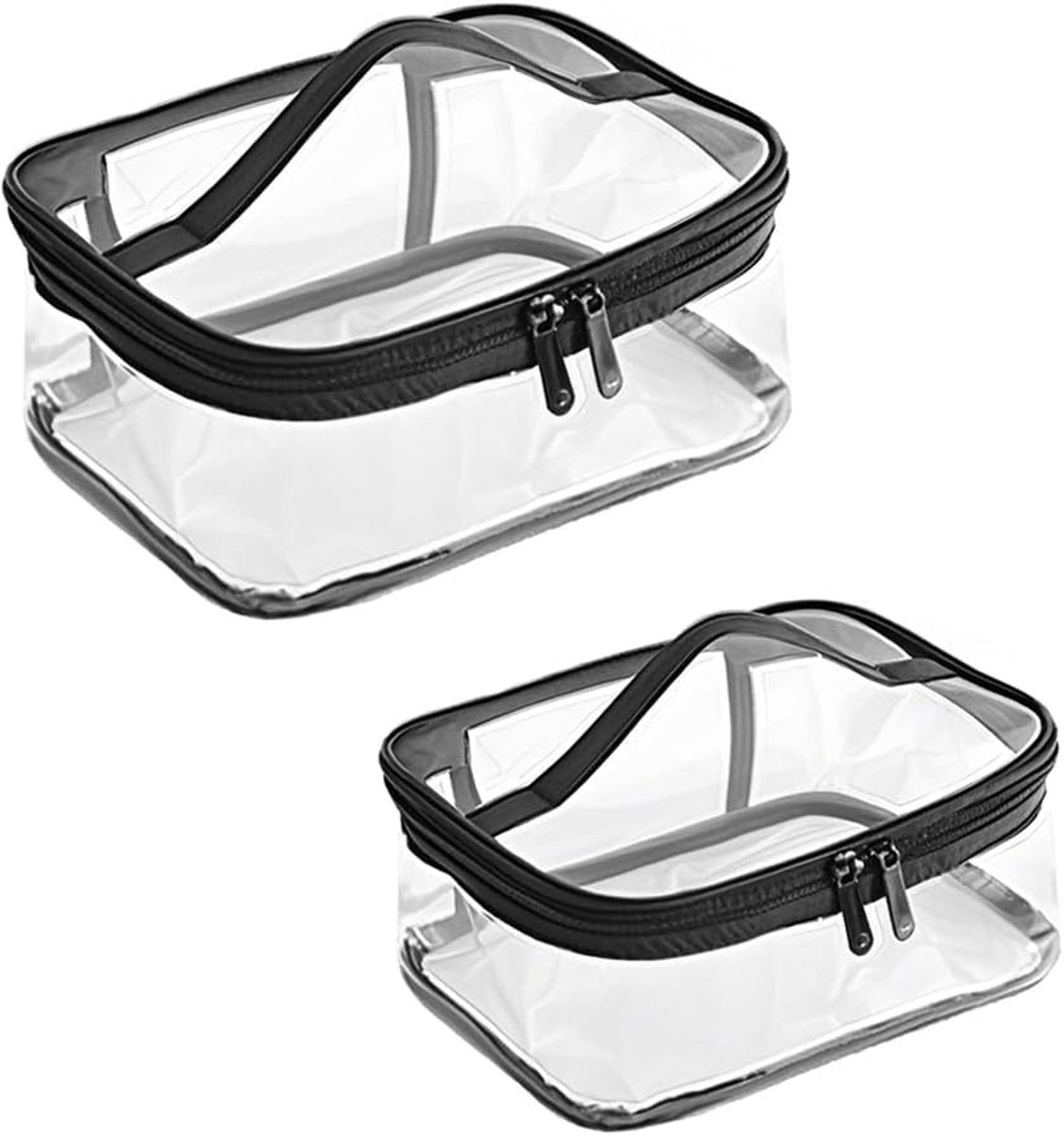 Toilettas, 2 stuks make-uptassen, wastas met handvat en ritssluiting, make-uptas voor mannen en vrouwen