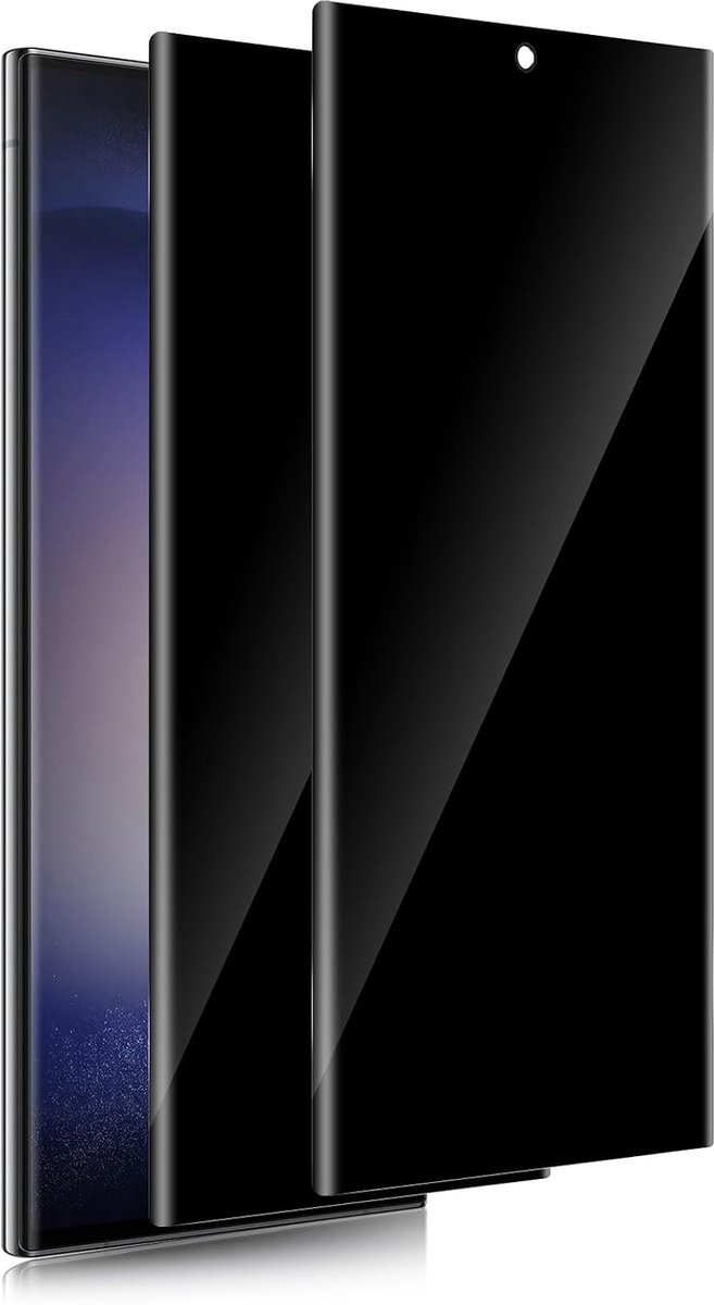 Beschermfolie voor Samsung Galaxy S23 Ultra 5G, pantserglas, inkijkbescherming, 9H hardheid, privacyfolie, 3D anti-spy pantserbescherming, glas, luchtbelvrij, privacy, veiligheidsglas, zwart, 2