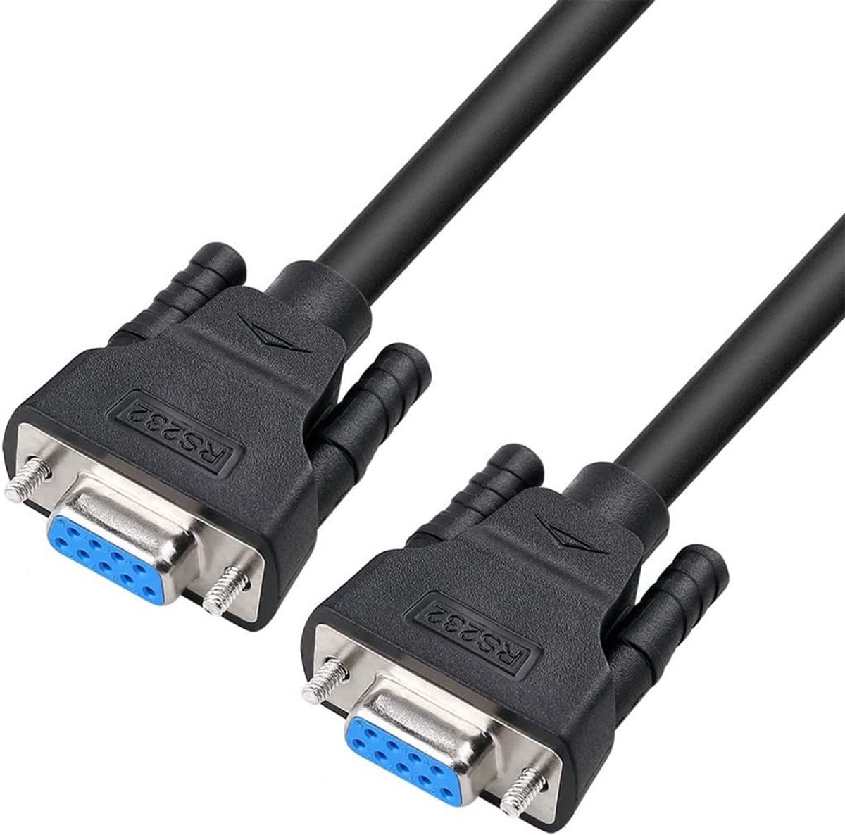 5 m DB9 RS232 seriële kabel bus naar bus nul modemkabel kruis TX RX-kabel voor gegevenscommunicatie zwart