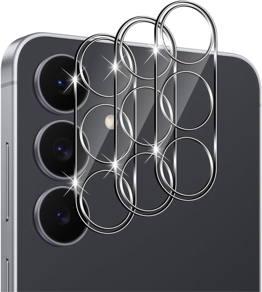 Protector voor Samsung Galaxy S25 FE voor Gehard Glas, [3-pack] 9H Hardheid Camera Beschermfolie Ultrahelder Beschermglas Krasbestendig Camera Bescherming Luchtbelvrije Lensfolie