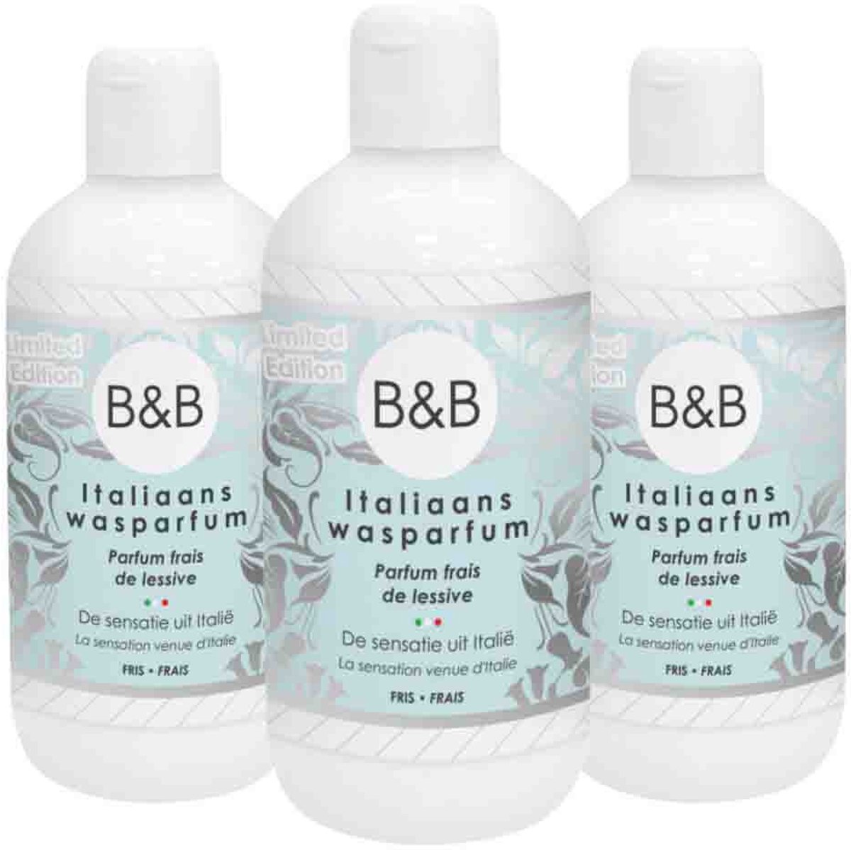 B&B Italiaanse Wasparfum - Limited Edition Fris - 3 x 250 ml - Voordeelverpakking