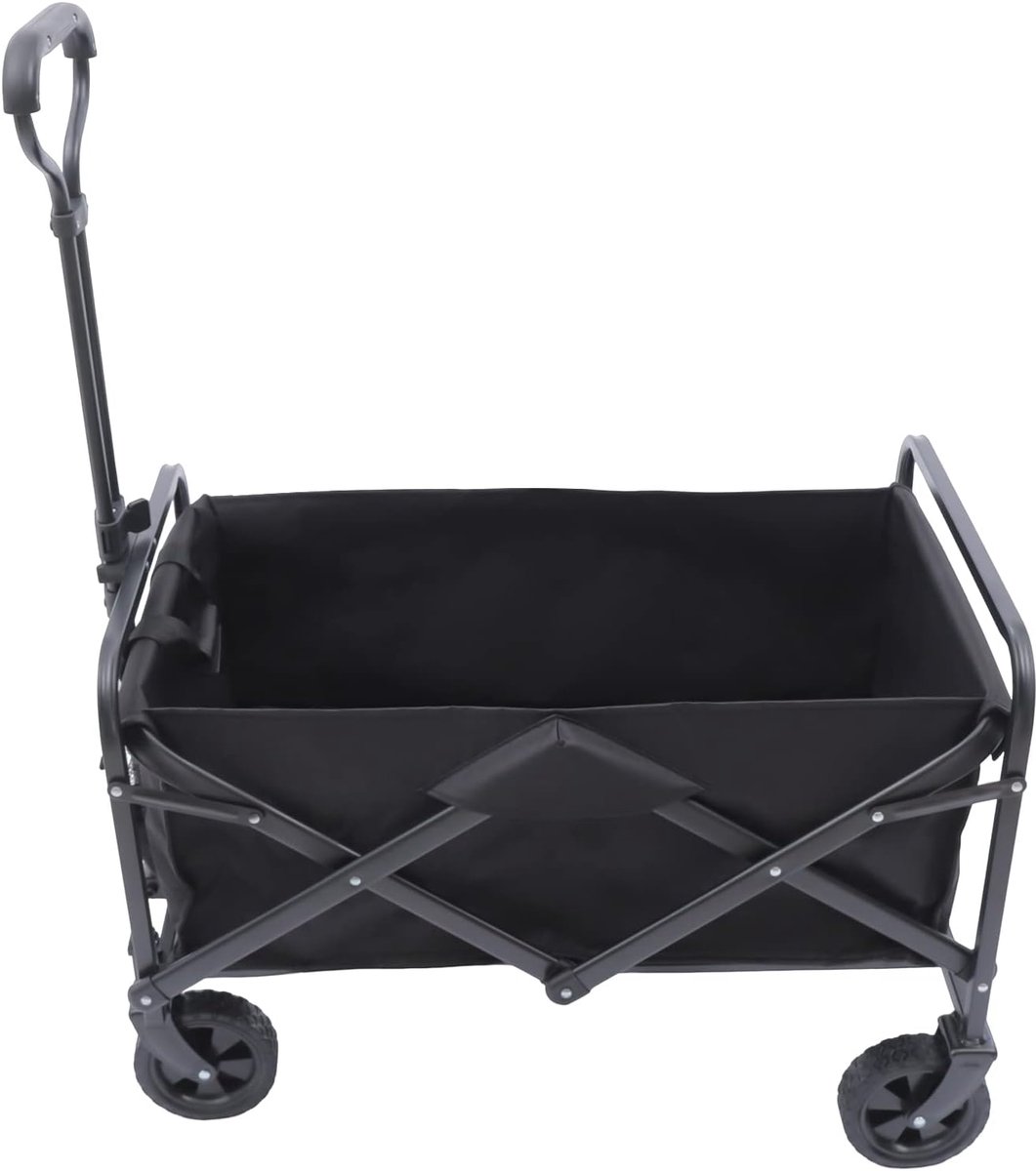 Bolderkar, tuinwagen met 4 wielen, verstelbare hoogte van de handgreep, draagvermogen 80 kg, strandtrolley voor alle terreinen, camping, strand, winkelen