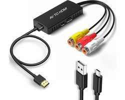 HDMI-adapter, AV naar HDMI, Full HD-adapter, RCA naar HDMI-uitgang, video adapter, audio adapter voor HDTV monitor, projector STB VHS PS3, Sky Blu-ray, dvd-speler