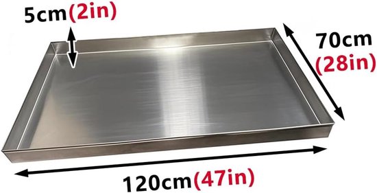 RVS waterbak voor plantenbak, rechthoekig, 120x70 cm — afbeelding 5