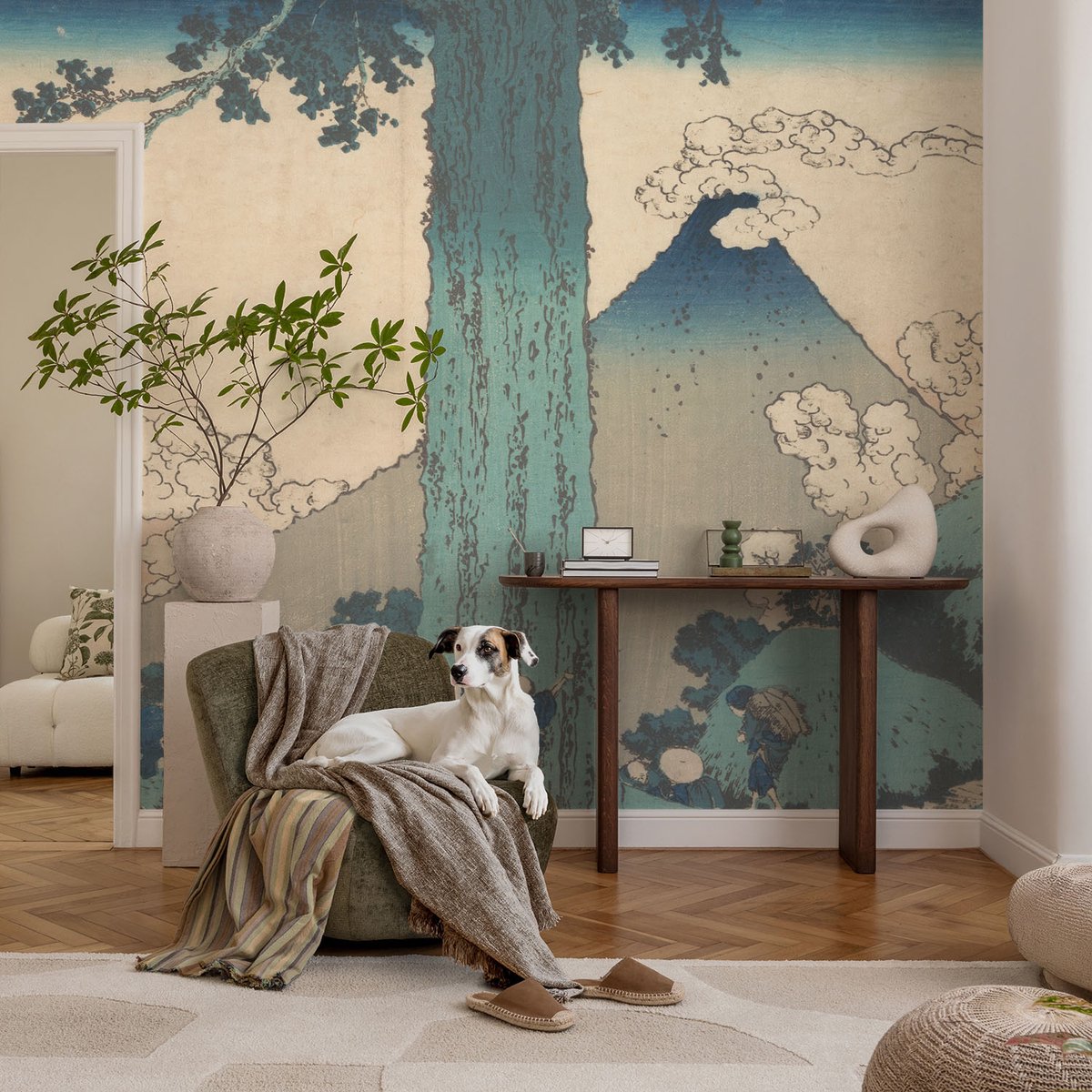 Coloray Vliesbehang - Blauw Snellijm Behang - 104x70 cm - Bergpanorama Fotobehang Vlies - Hal behang Landschappen - Muurschildering - Woonkamer behang