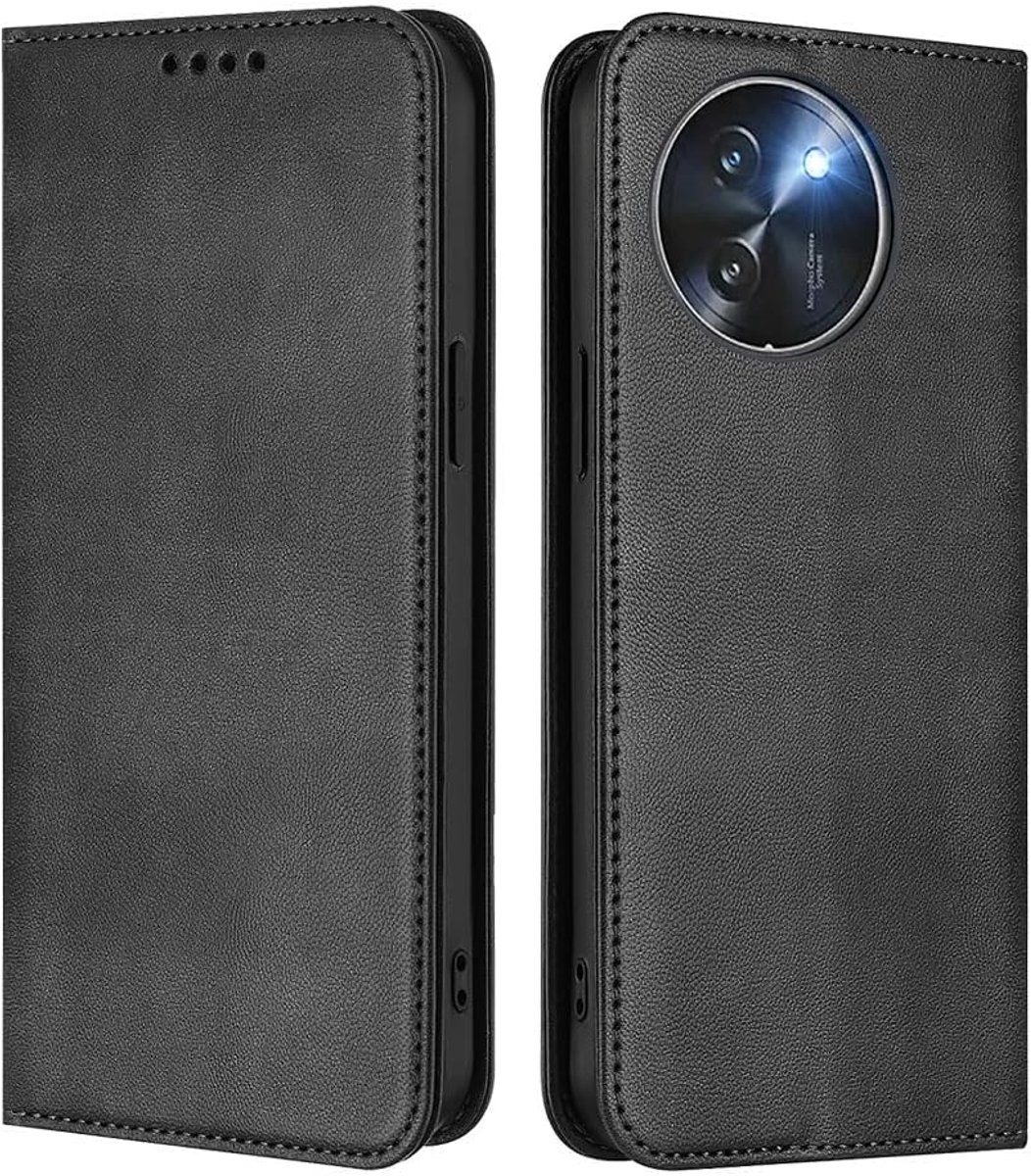 Hoes voor Doogee Note 59 / Note 59 Pro Case, [Magnetische Sluiting] Anti-val en Vingerafdrukbestendig, PU Lederen Portefeuille Stijl Folio Case. Black