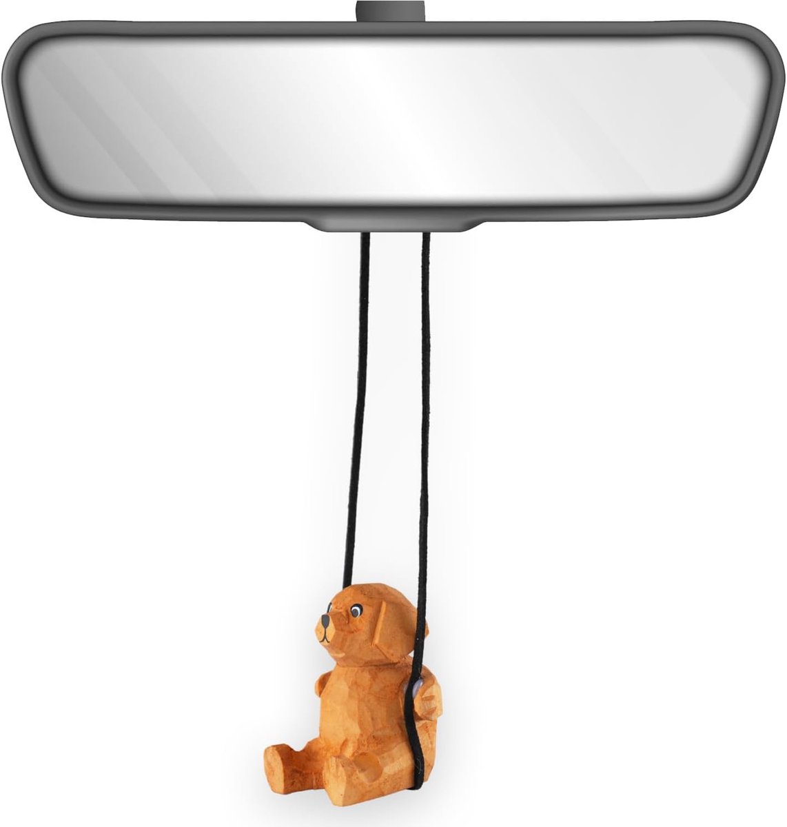 100% met de hand gemaakt houten zwaaiend Labrador hond auto hangend ornament - Schattige handgesneden geschilderde houten hond - Labrador - figuur - autospiegel - hangtoebehoren cadeaus