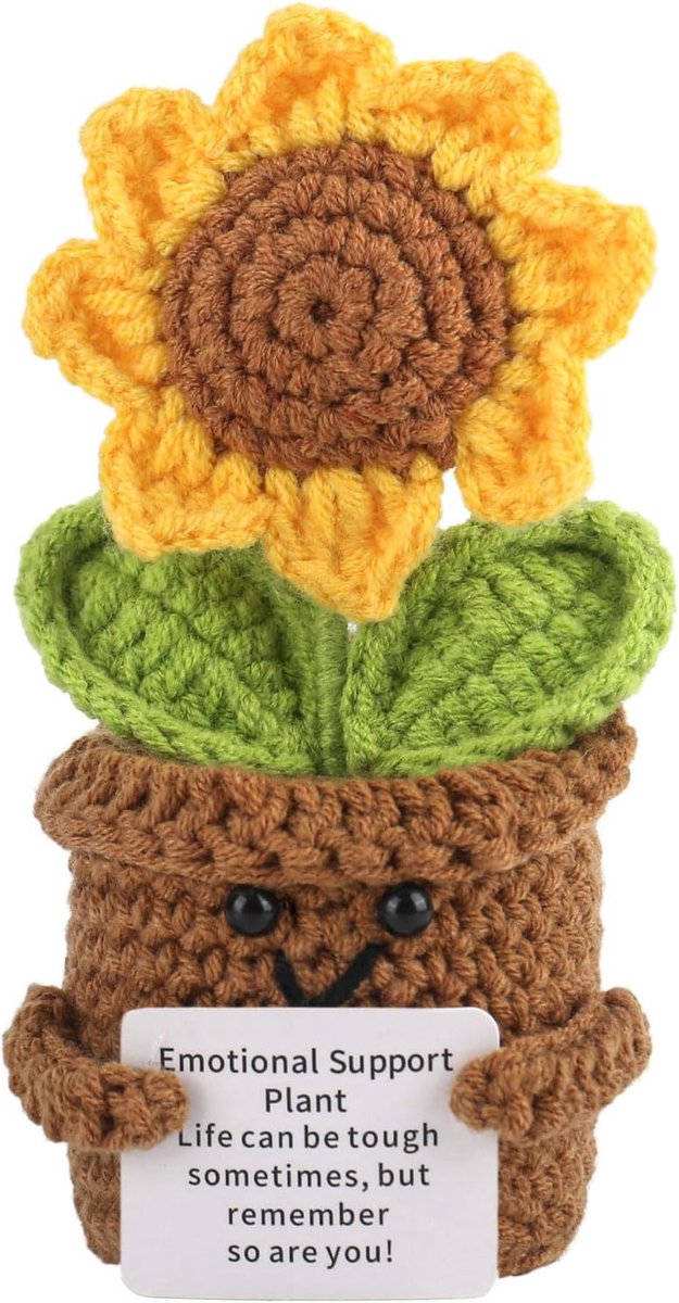 Hug positieve zonnebloem creatieve gebreide wollen pop bedankt cadeau Duitse geluksbrenger kleine dank cadeau voor vrienden, collega's en familie