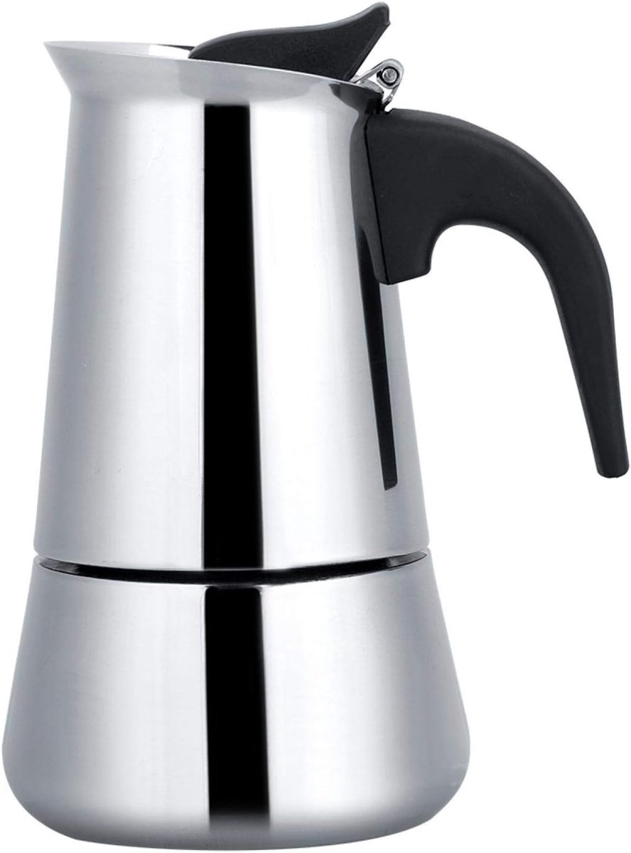 450 ml, roestvrijstalen mokkakan voor espresso-koffie, geschikt voor gas, elektrisch en inductie, campingkoffiekoker, koffiezetapparaat voor thuis en onderweg