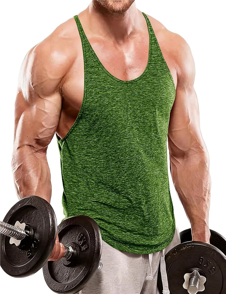Cmdr Stringer tanktop voor heren, Y-rug, fitness, spiershirt, sneldrogend, sport, bodybuilding, tanktop