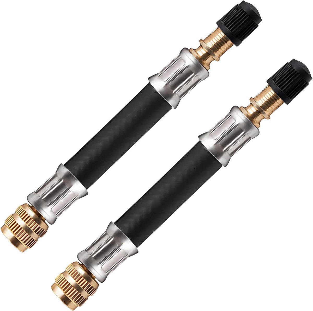2 stuks ventielverlenging, autoventielverlenging, bandventielverlenging 100 mm, flexibele bandenventielverlenging, bandenventielverlenging, adapter, rubberen bandventielverlenging voor auto, scooter